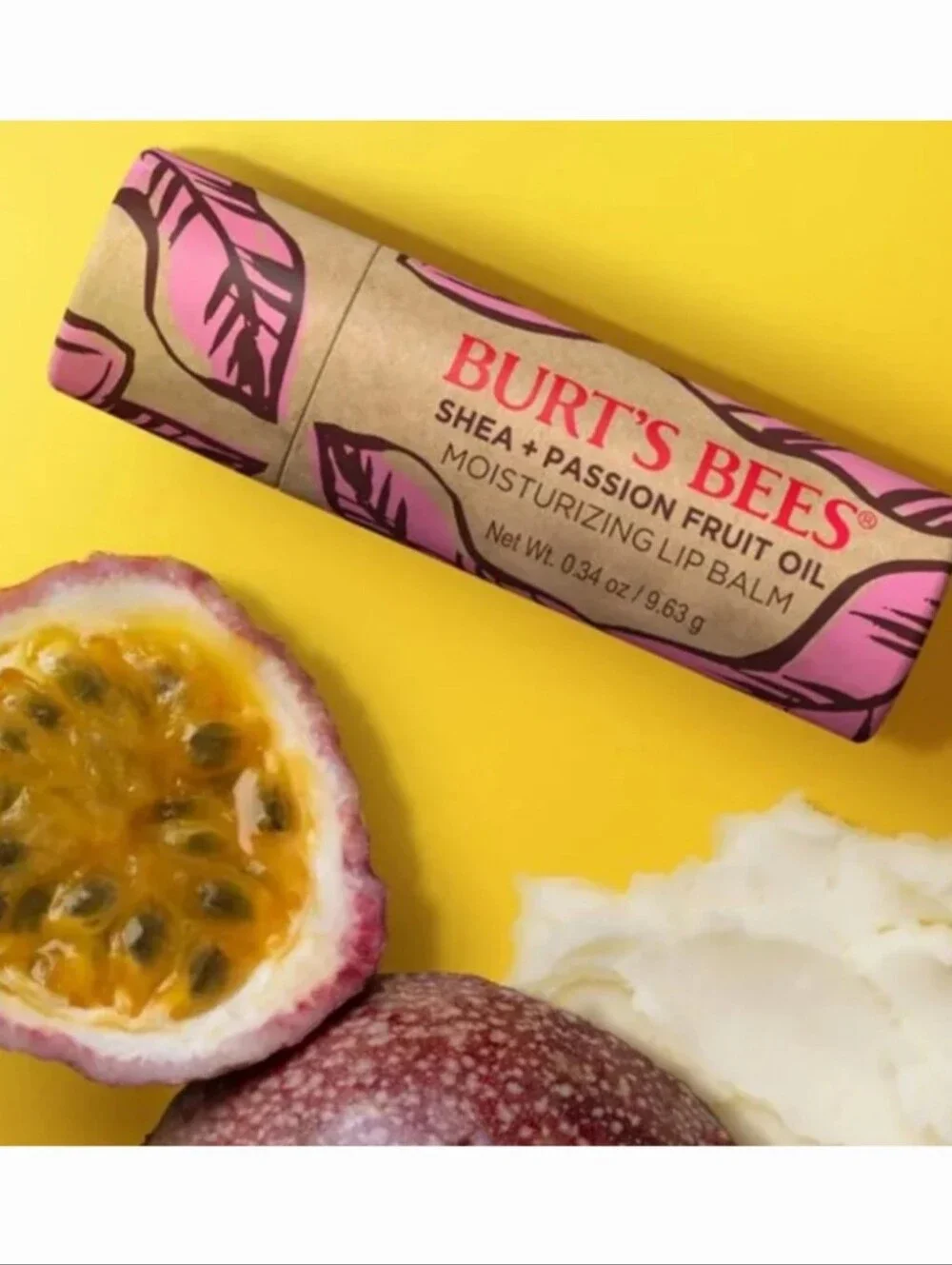 *NEW*SEALED*Burt's Bees Shea + Passion Fruit Oil Moisturizing Lip Balm 0.34 Oz